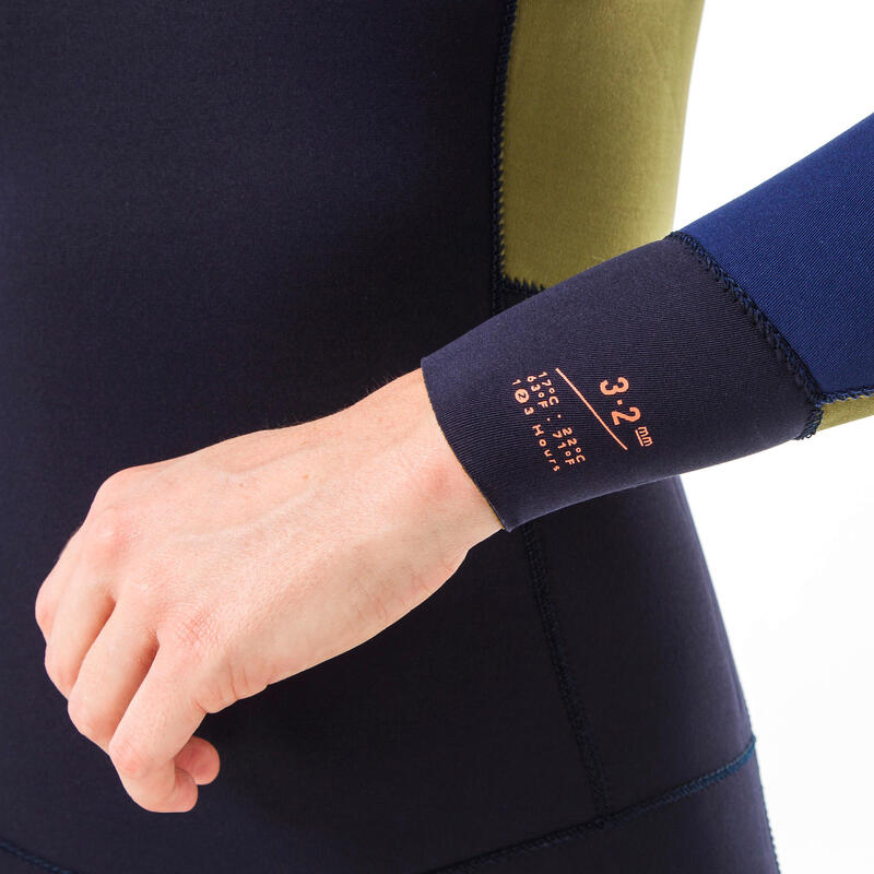 Kadın Sırtı Fermuarlı Wetsuit - 3/2 - 500