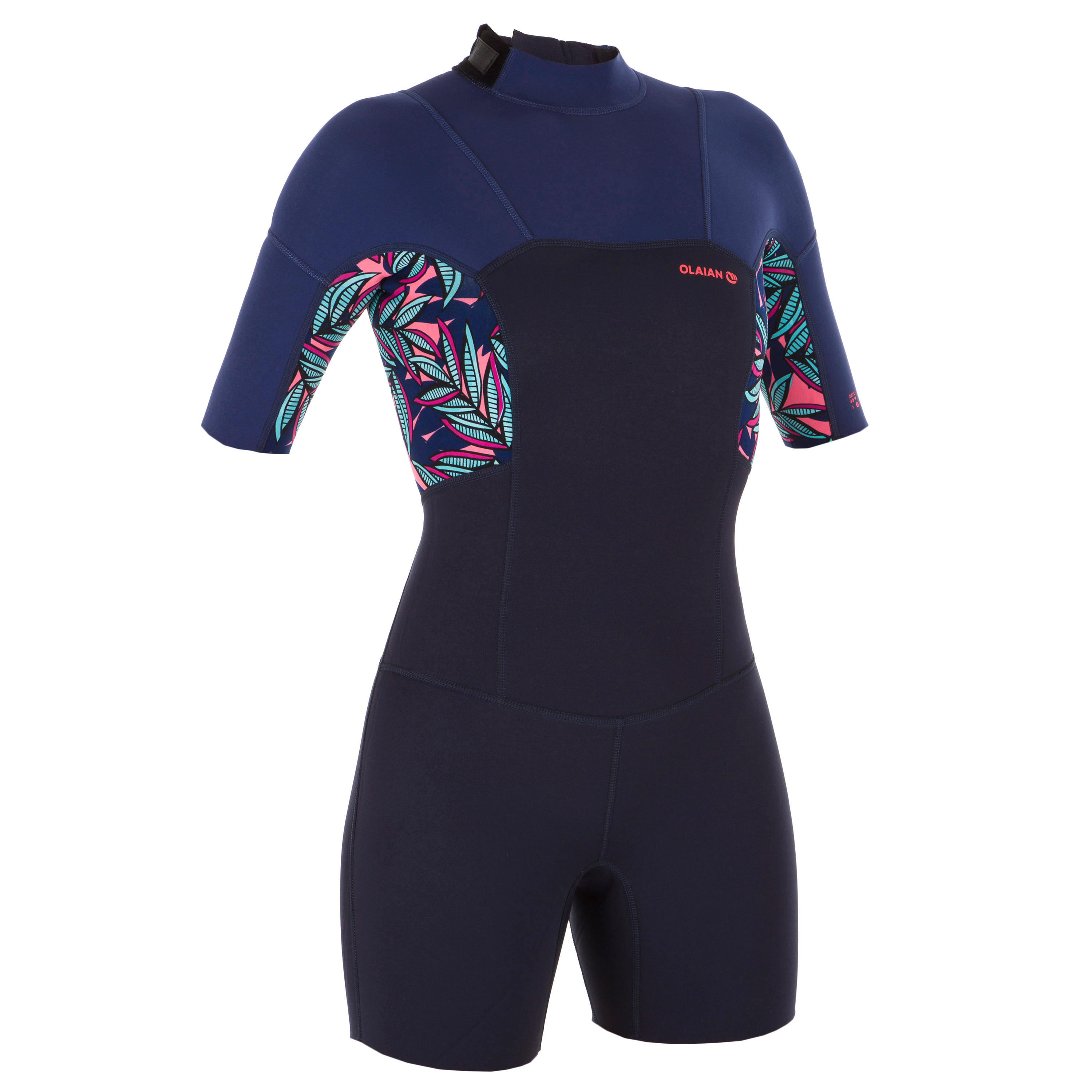 Neoprenshorty Kurzarm Surfen 500 Waku Rückenreissverschluss Damen 8/14