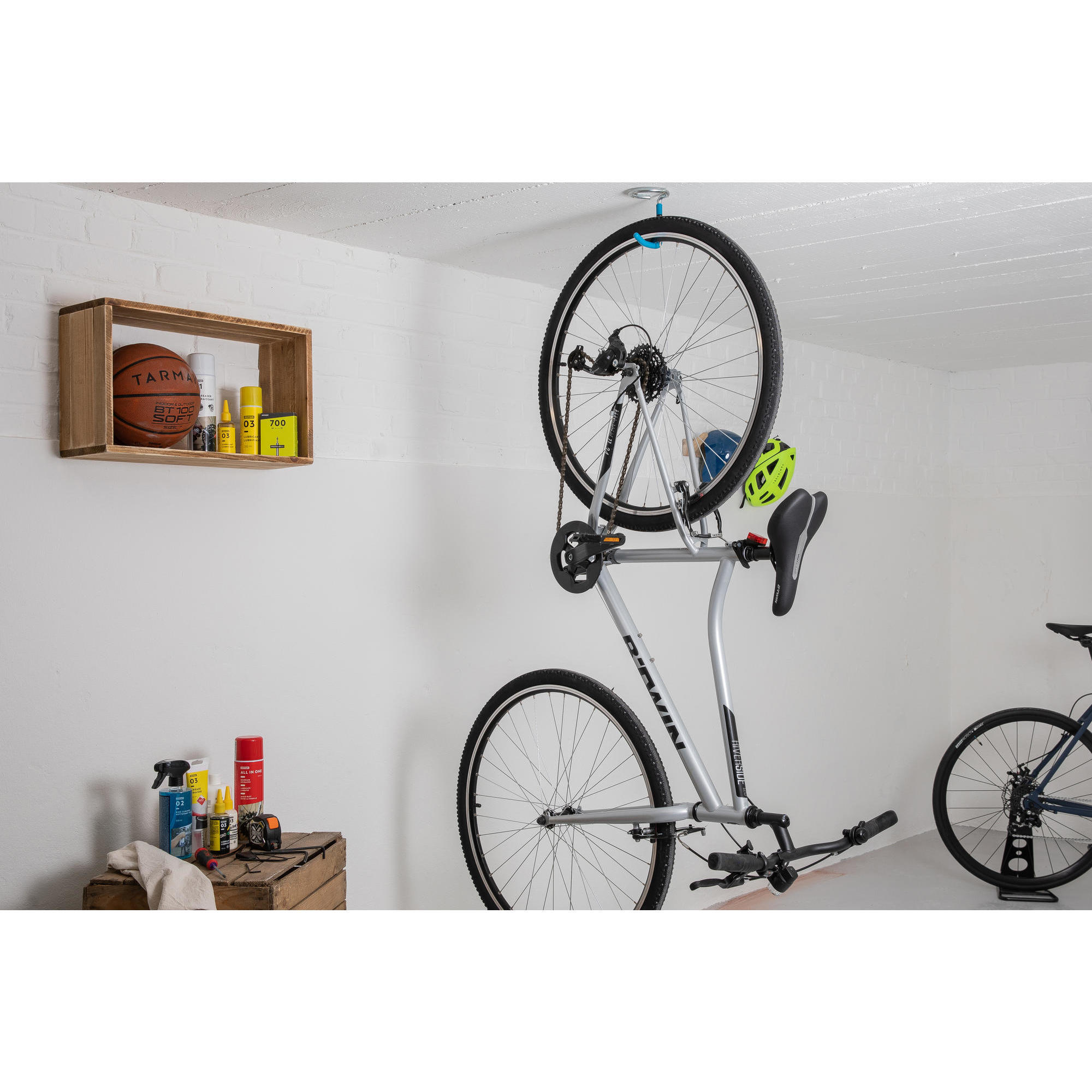 Gancio supporto per appendere bicicletta portabici a soffitto a parete