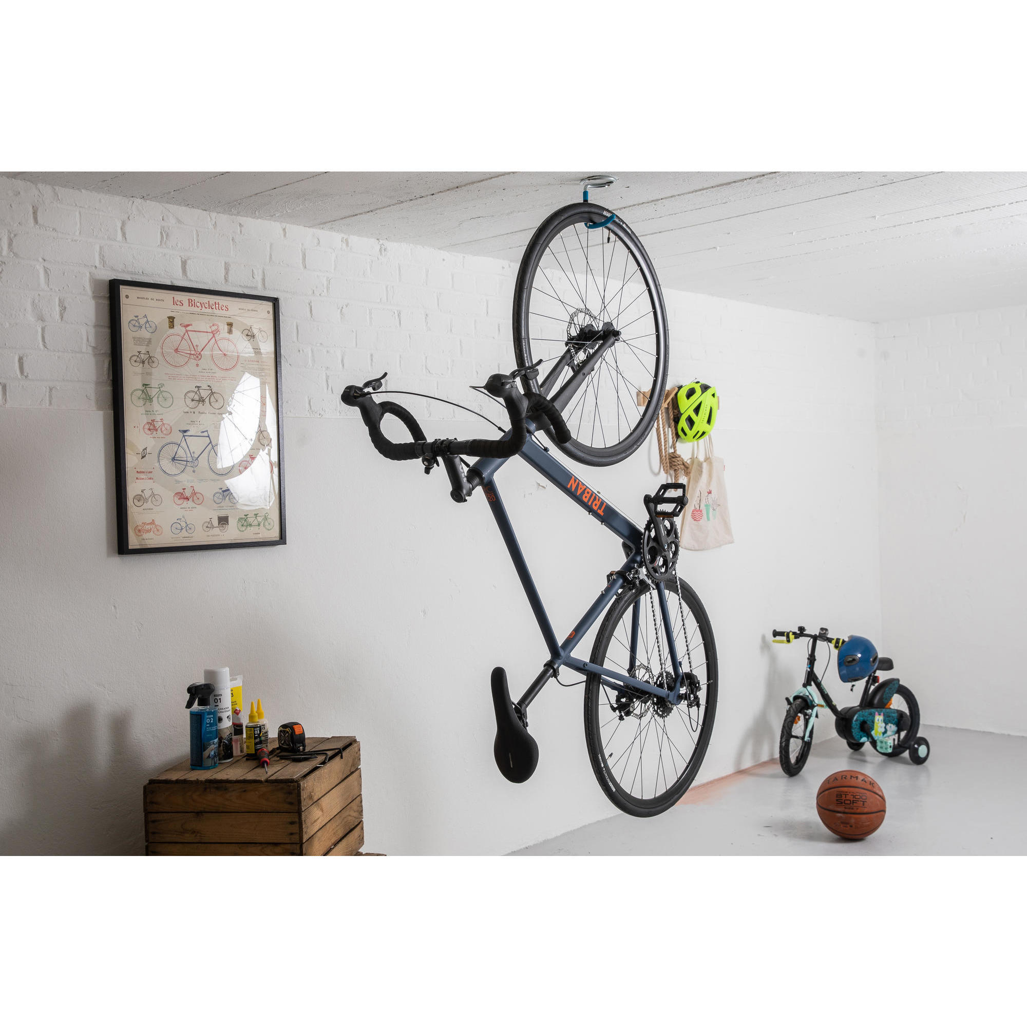 SUPPORT VELO MUR ET PLAFOND POUR 1 VELO