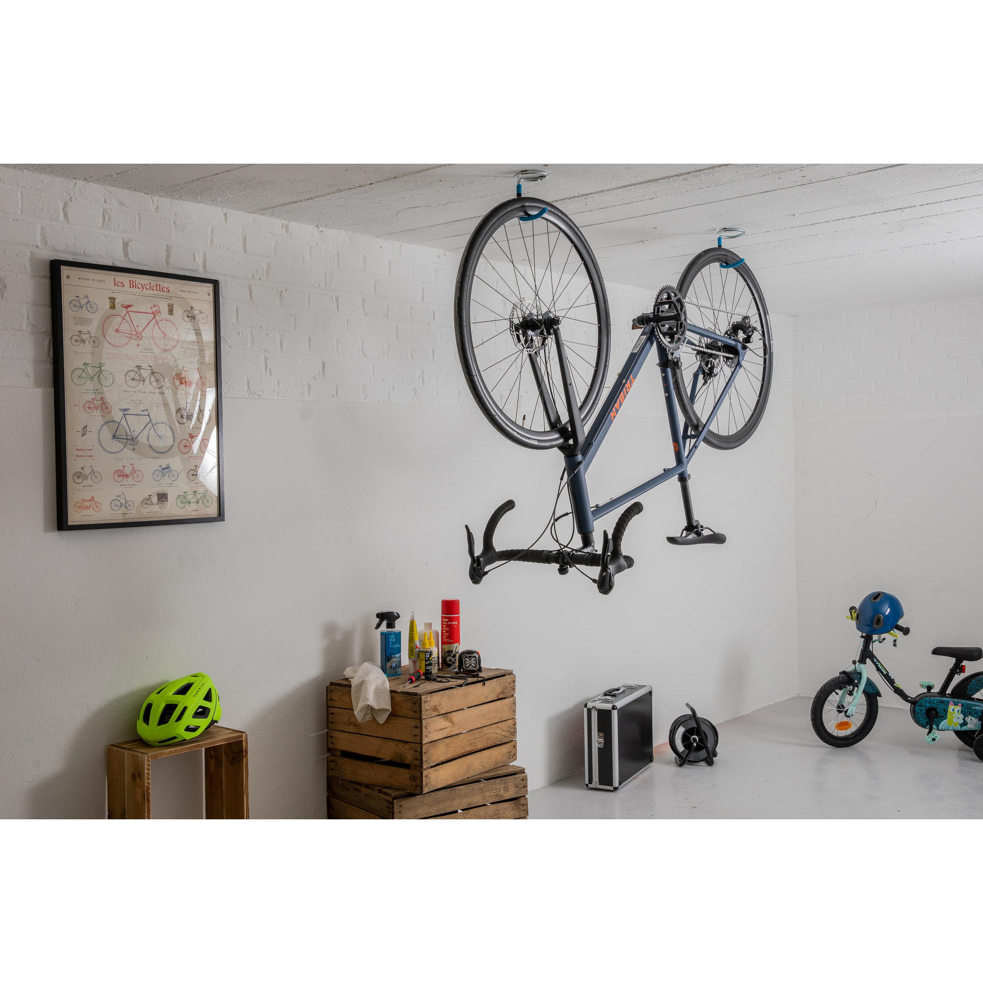 GANCHO DE PARED Y TECHO PARA 1 BICICLETA Decathlon