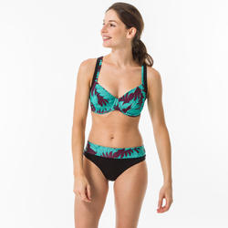 Bikini Hose Nora Supai Diva Hoher Figurformender Taillenbund Surfen Damen Olaian Decathlon