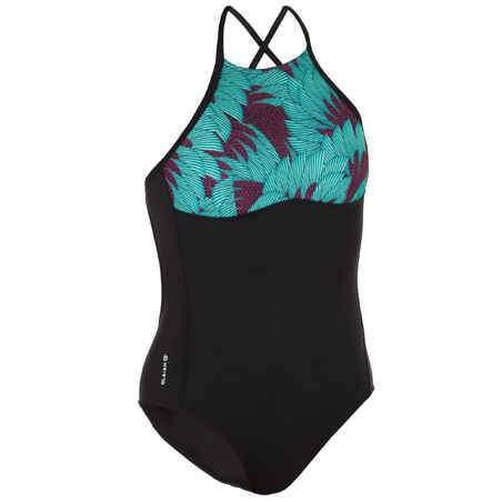 ANDREA KOGA MALDIVES Women's 1-piece surf swimsuit with open X or H back.