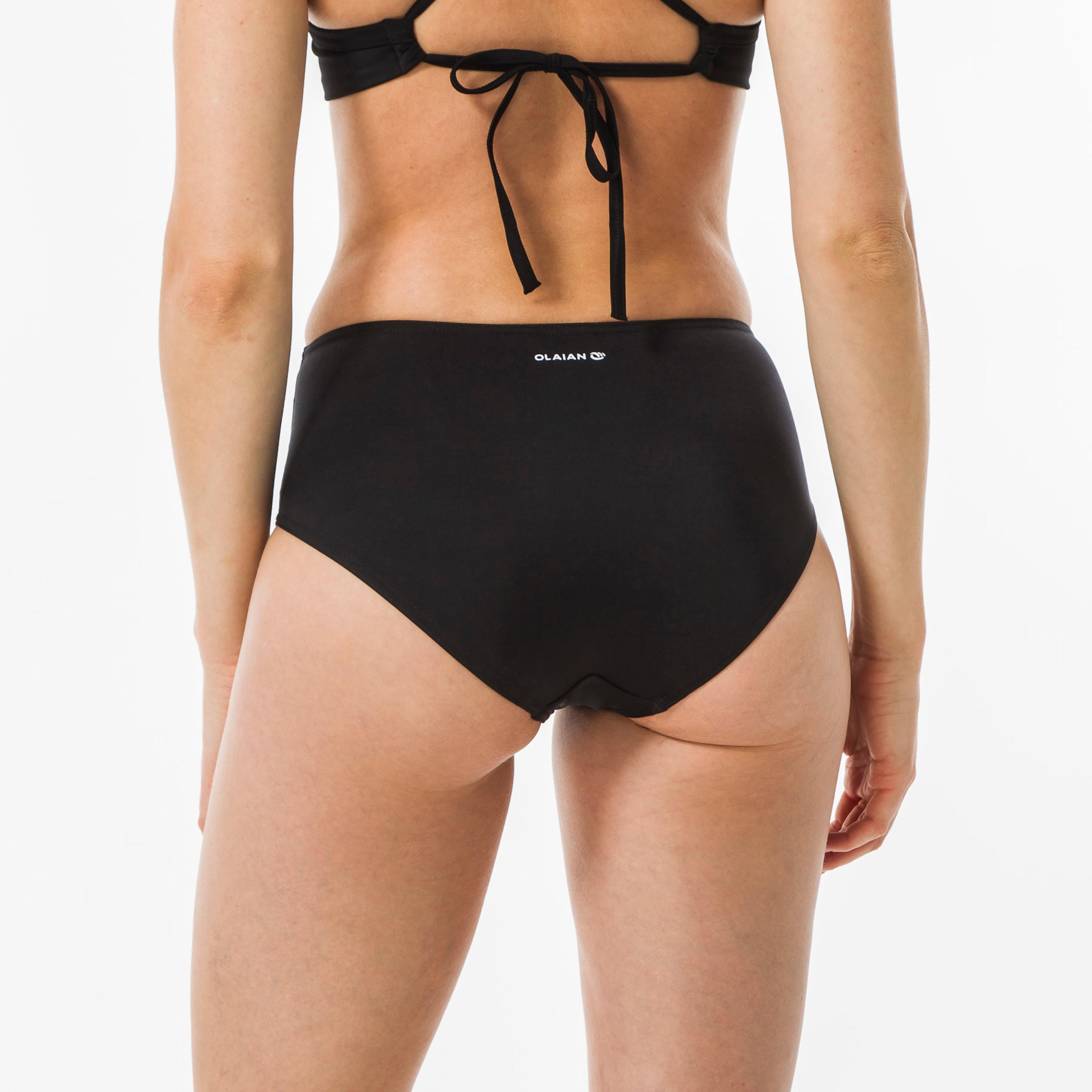 Bas de maillot de bain de surf femme taille haute ROMI NOIRE 2/13
