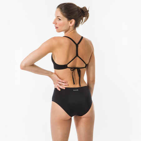 Top bikini Mujer surf deportivo escote V negro