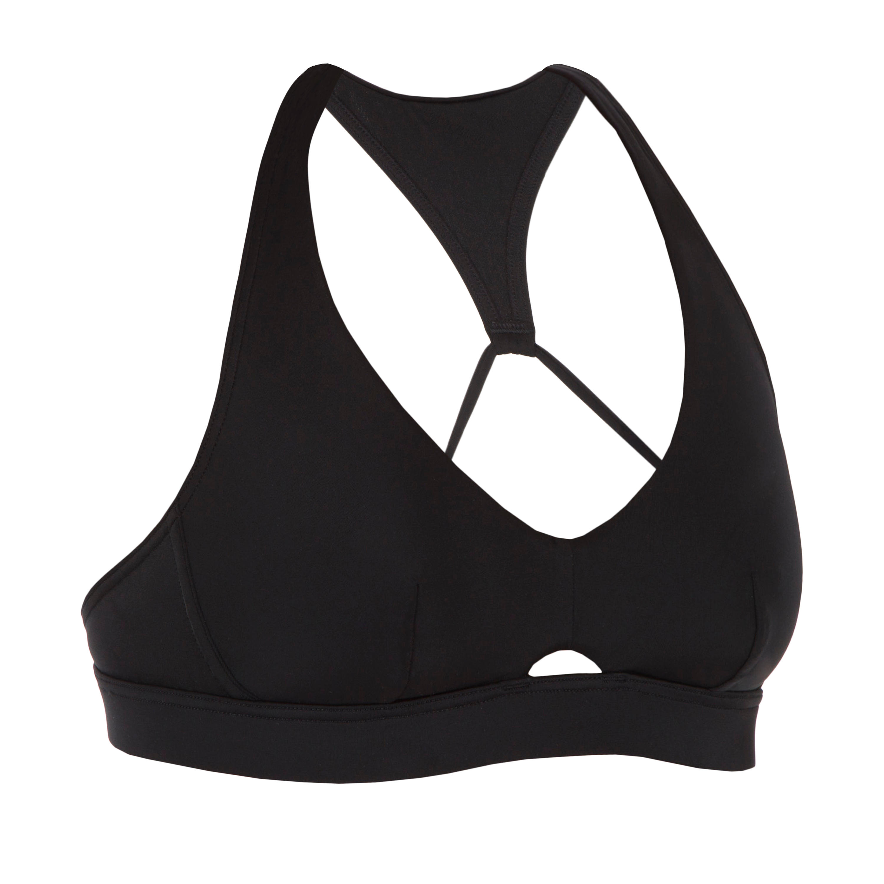 Women's double back adjustable swimsuit crop top AGATHA BLACK 2/10