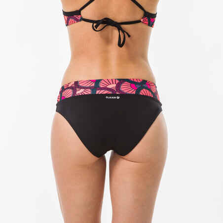 Bikini-Hose Damen hoher figurformender Taillenbund Nora Supai Diva schwarz/rosa