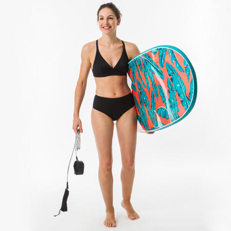 Bas de maillot de bain de surf femme taille haute ROMI NOIRE - Decathlon