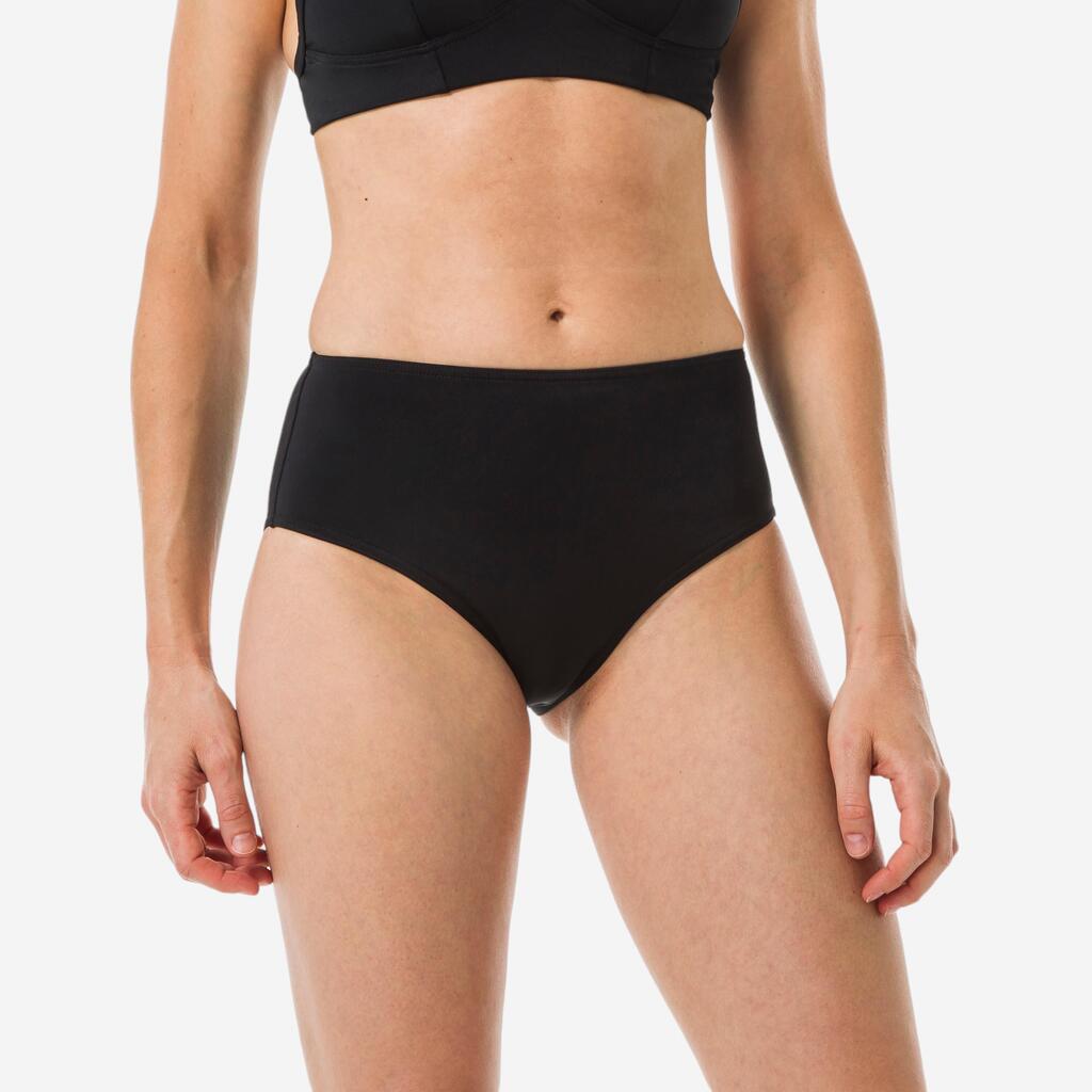 Bas de maillot de bain de surf femme taille haute ROMI NOIRE