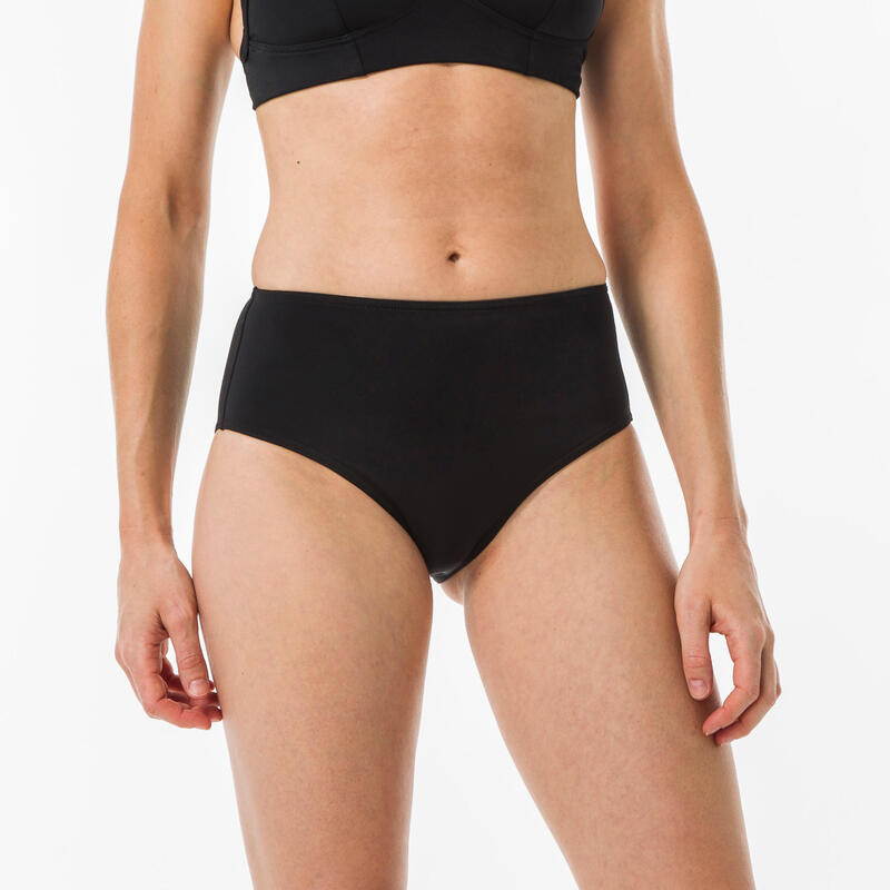 Bas de maillot de bain de surf femme taille haute ROMI NOIRE