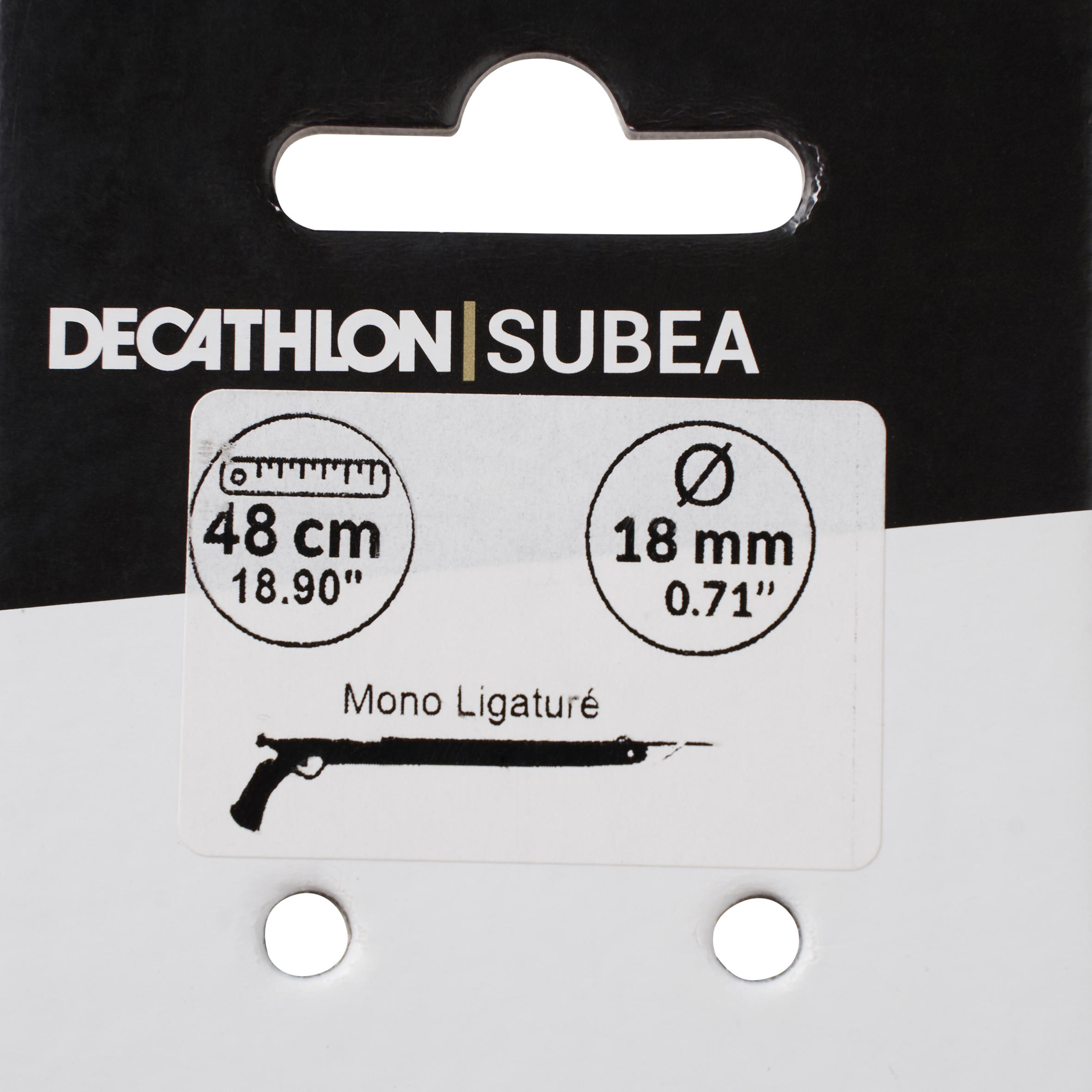 Mono sandow ligaturé Ø18MM 48CM  POUR ARBALÈTE DE 75 CM DE CHASSE SOUS MARINE 3/4