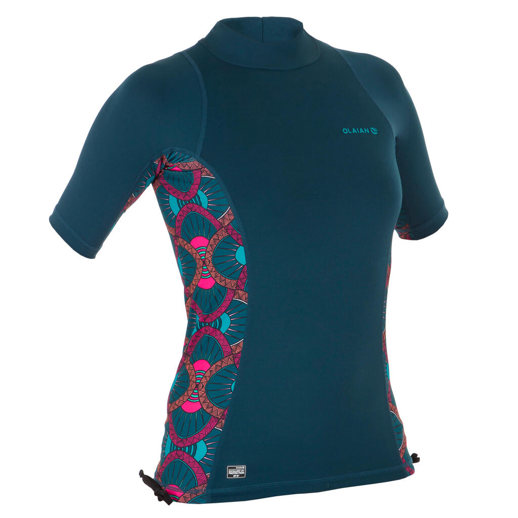 Women's anti-UV short-sleeve surf top T-shirt 500 SUPAI ZENITH