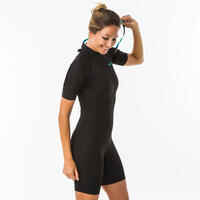 Women’s Surfing Neoprene Shorty with 1.5 mm foam back zip - Black