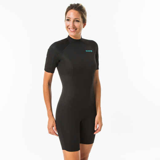 
      Sieviešu neoprēna īsais sērfošanas hidrotērps “100”, 1,5 mm, melns
  