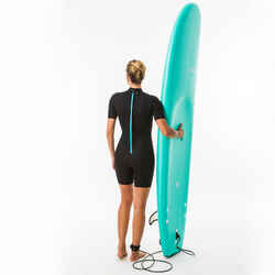 Women's Surfing Shorty Wetsuit 100 Neoprene 1,5 mm Black