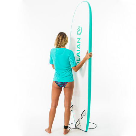 Playera Surf Mujer Protección Solar Olaian Turquesa