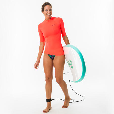 T-shirt de surf anti-UV à manches courtes 100 – Femmes
