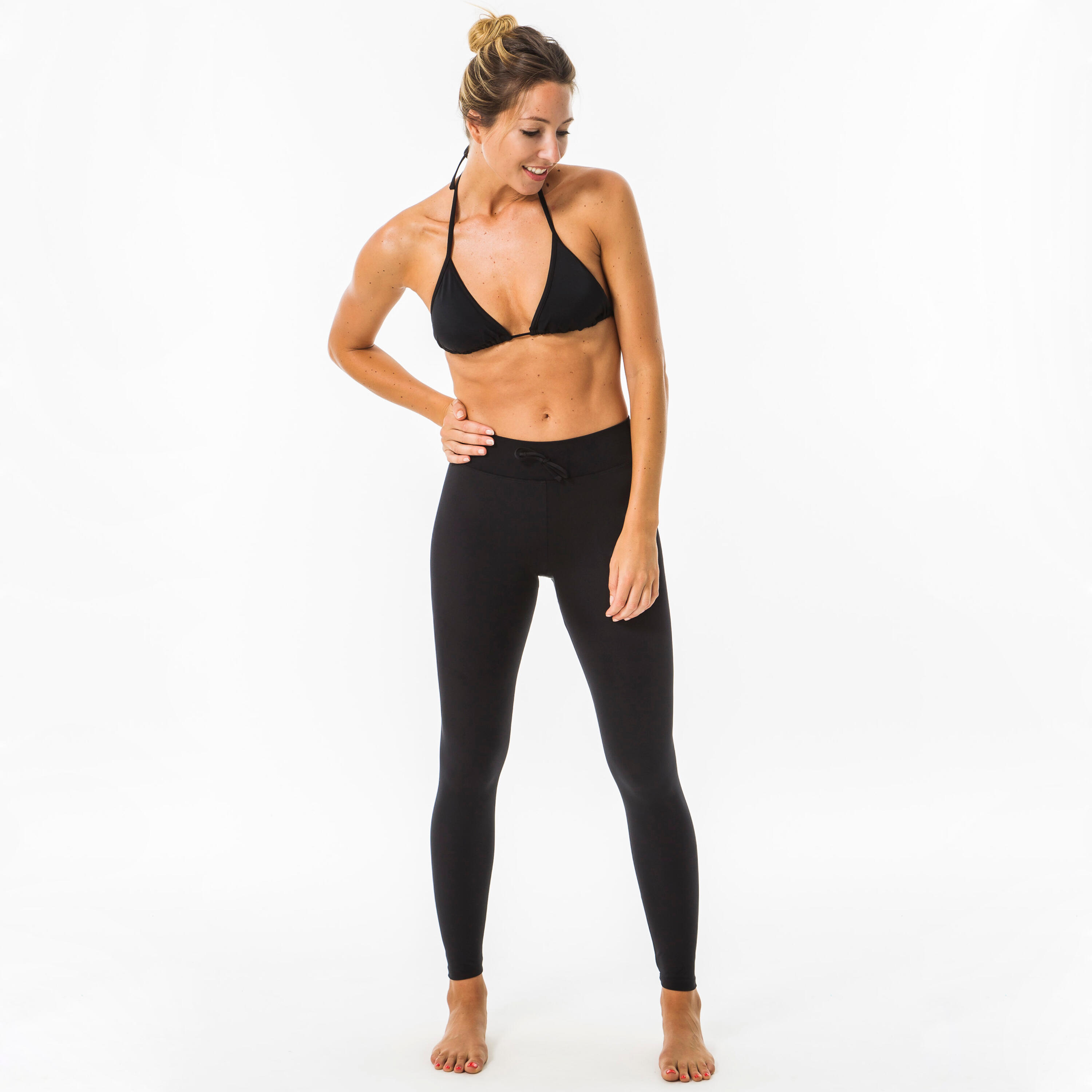 Leggings de Surf Anti UV 100L Mujer Negro Decathlon