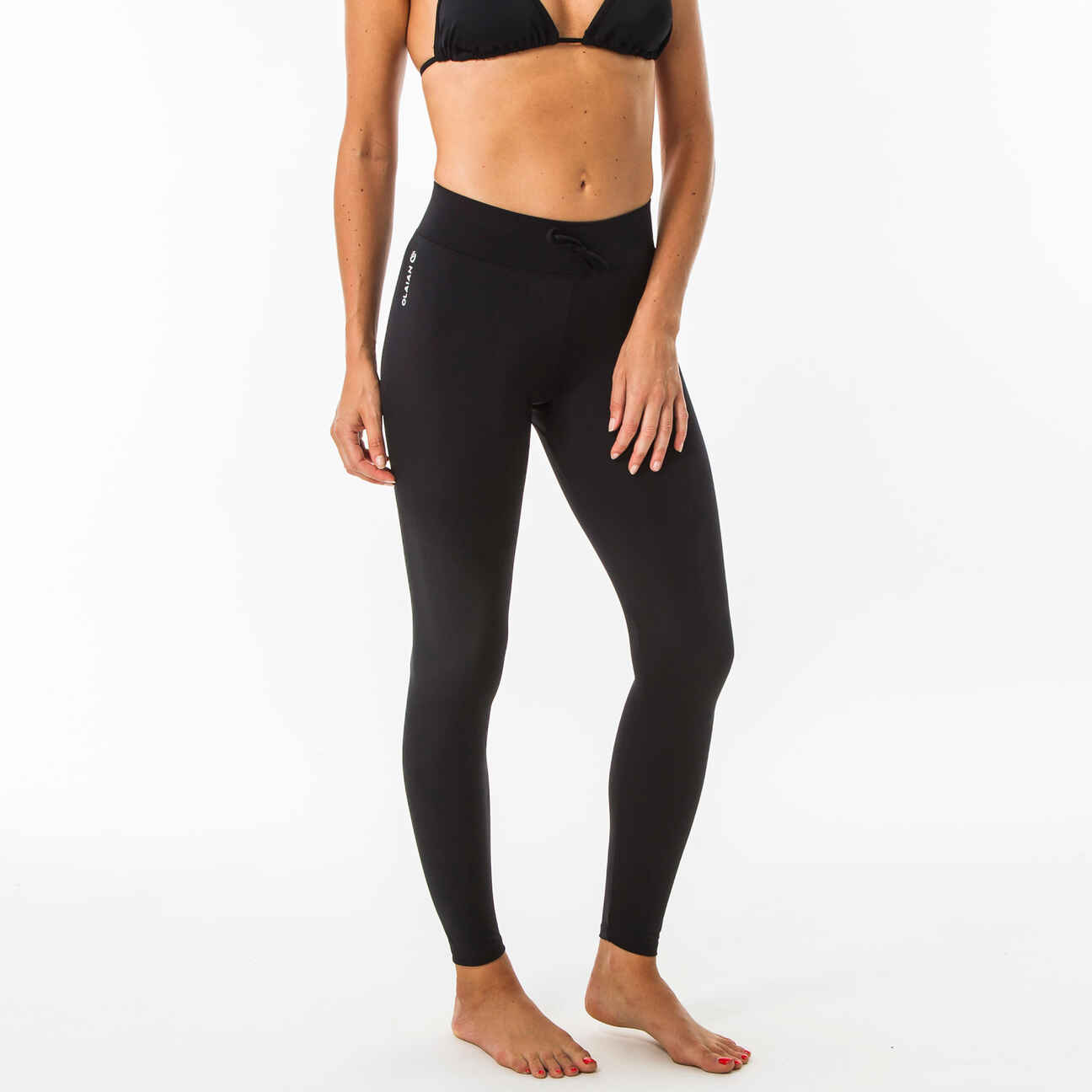 Leggings mit UVSchutz Surfen 100 Damen schwarz Olaian DECATHLON