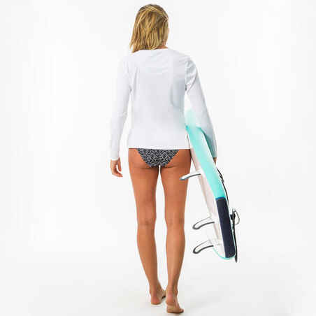 UV-Shirt langarm Water Surfen Damen weiß