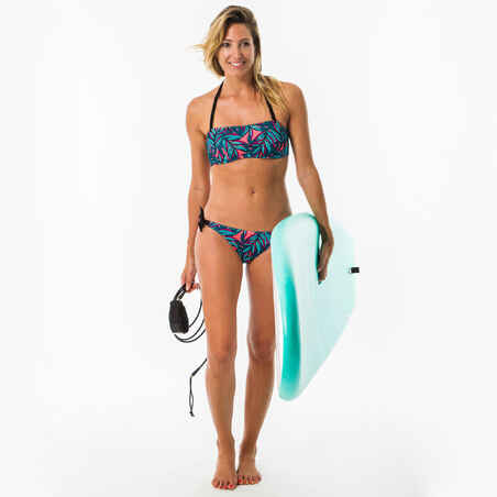 Braguita bikini Mujer lazos verde estampado