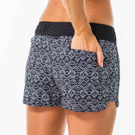 Women's boardshorts with elastic waistband and drawstring TINI ETHNI