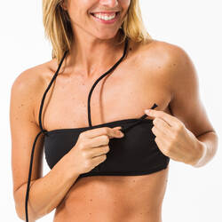 Bandeau swimsuit top LAURA BLACK with removable padded cups