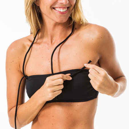 Top bikini Mujer surf bandeau negro