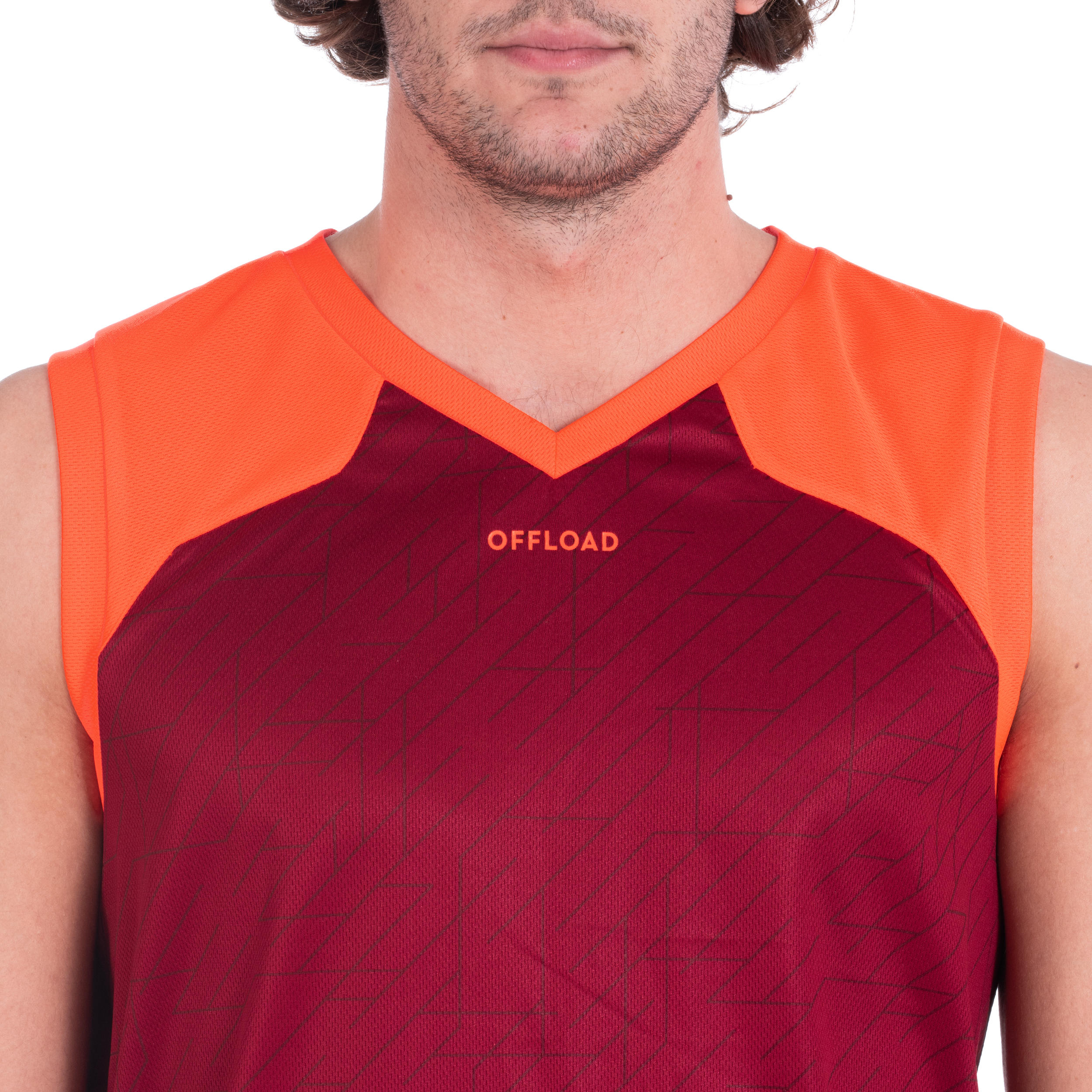 Camiseta Sin Mangas Rugby Singlet Offload R500 Hombre Rojo Burdeos 3/12
