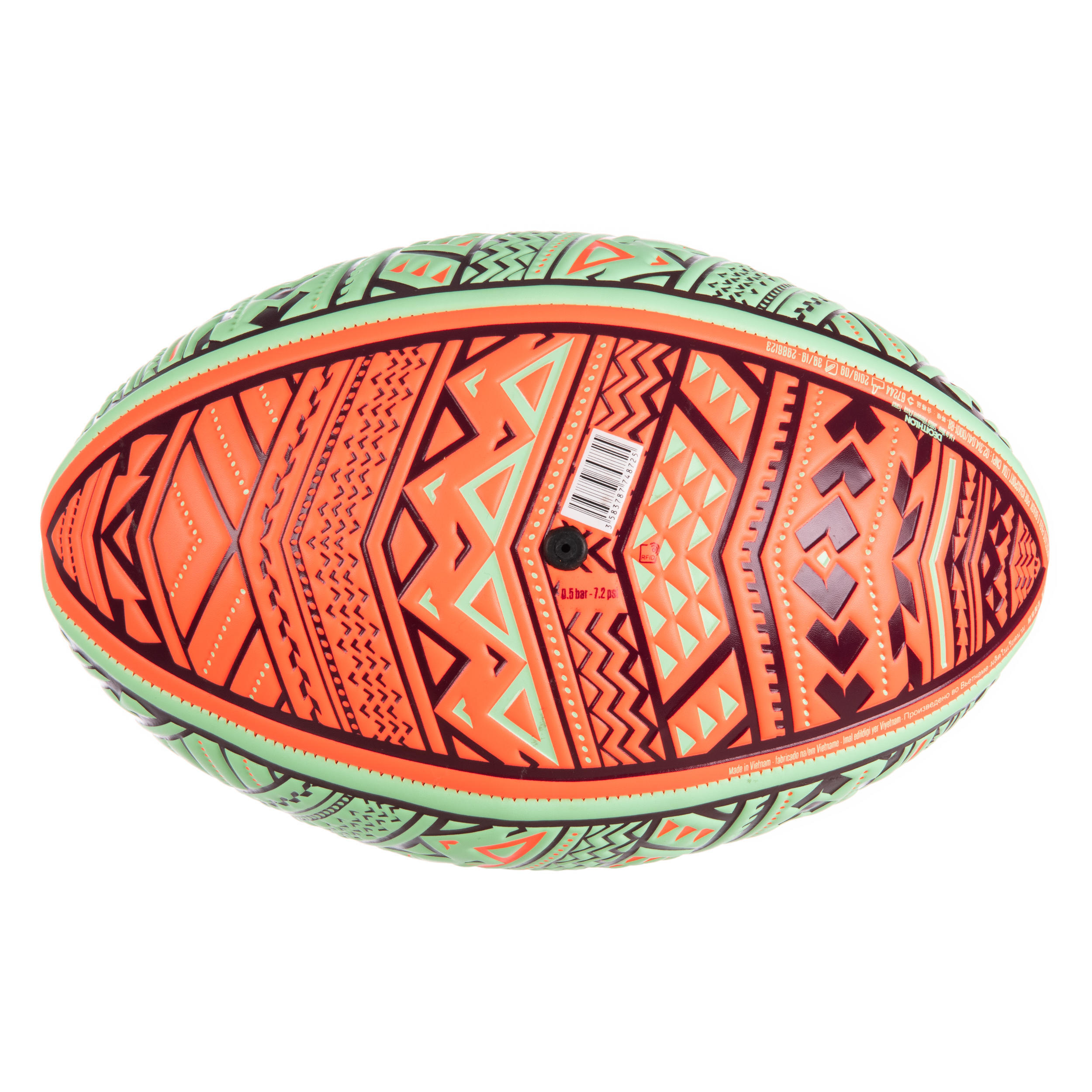 Beach Rugby Ball R100 Size 4 Maori - Red/Green 2/8