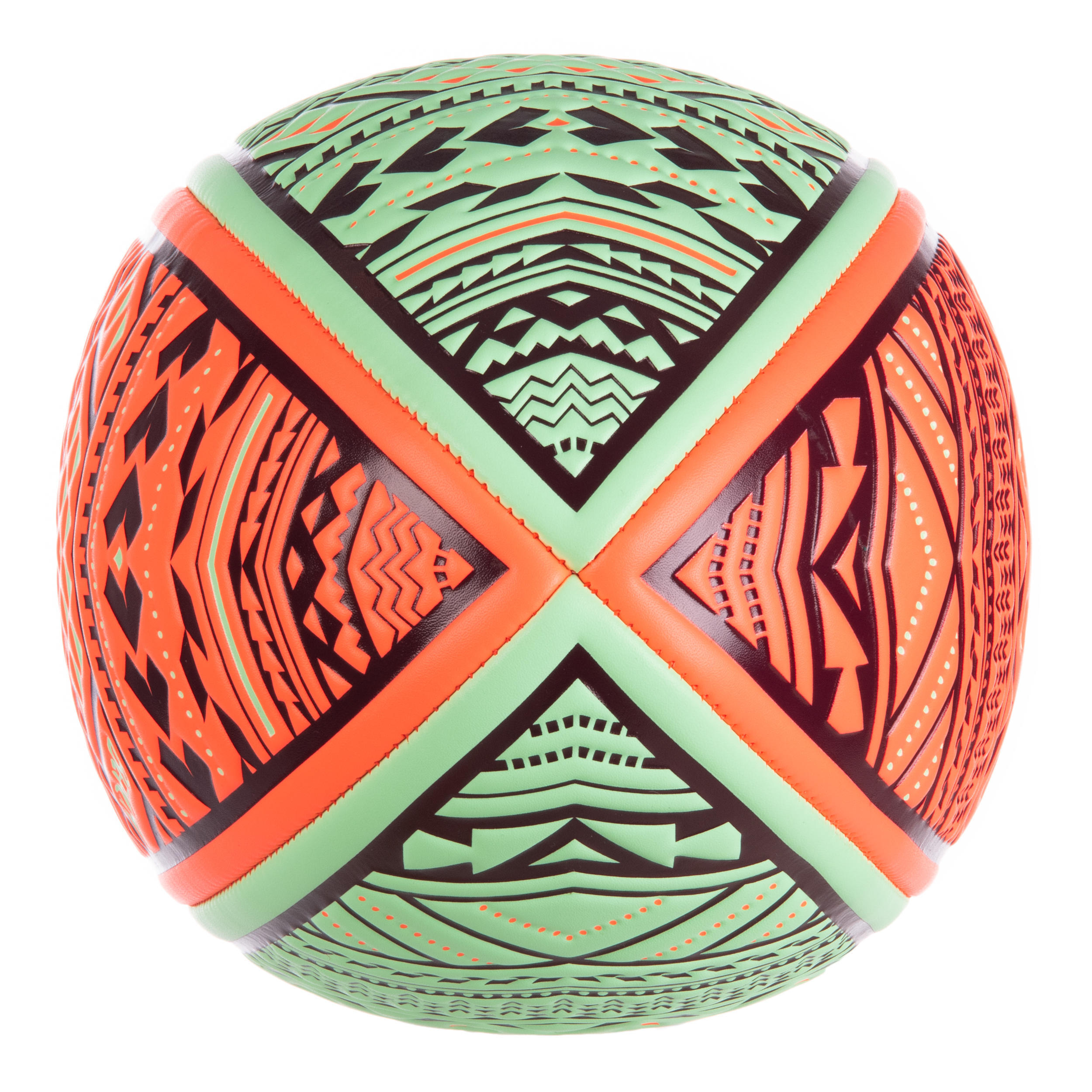 Beach Rugby Ball R100 Size 4 Maori - Red/Green 3/8