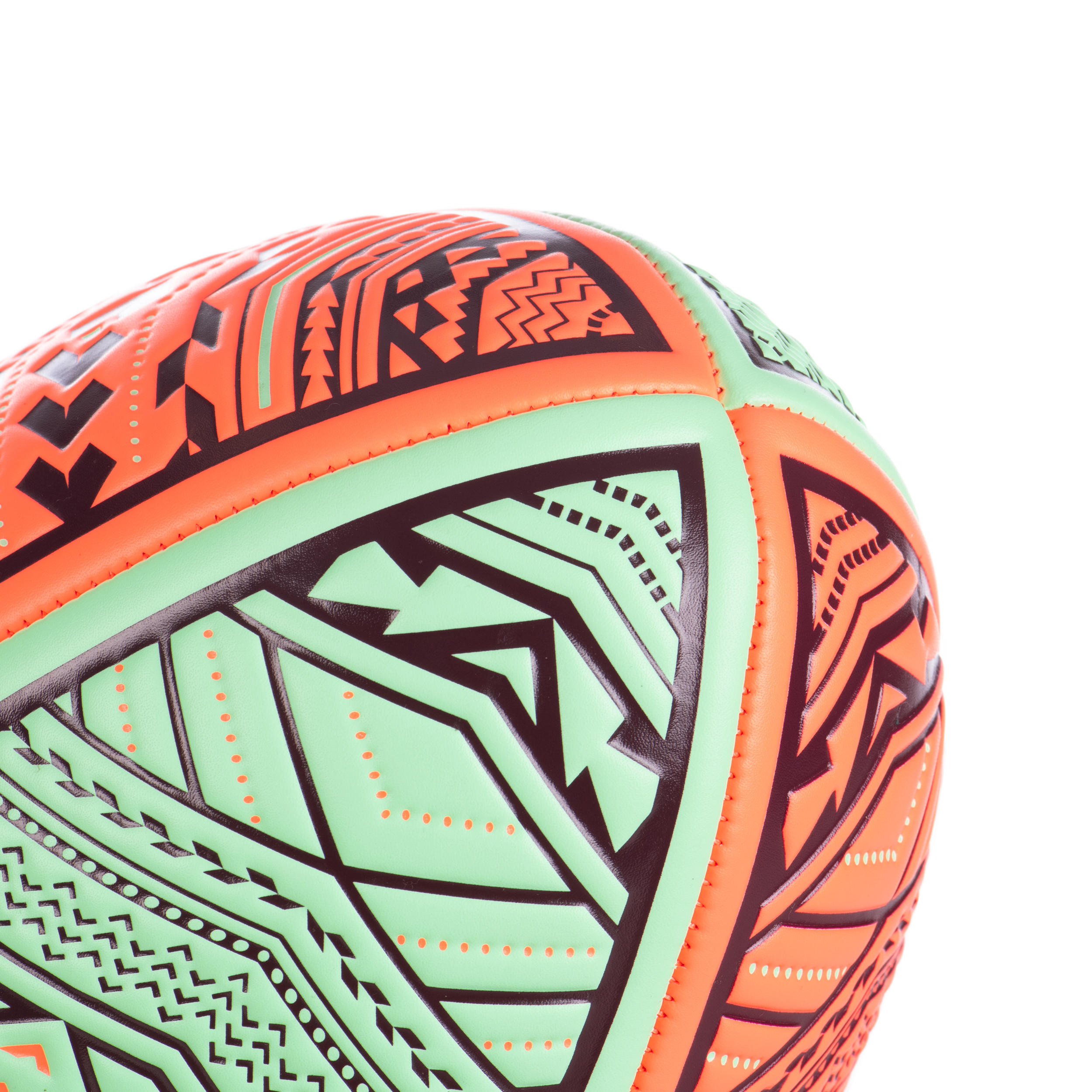 Beach Rugby Ball R100 Size 4 Maori - Red/Green 4/8