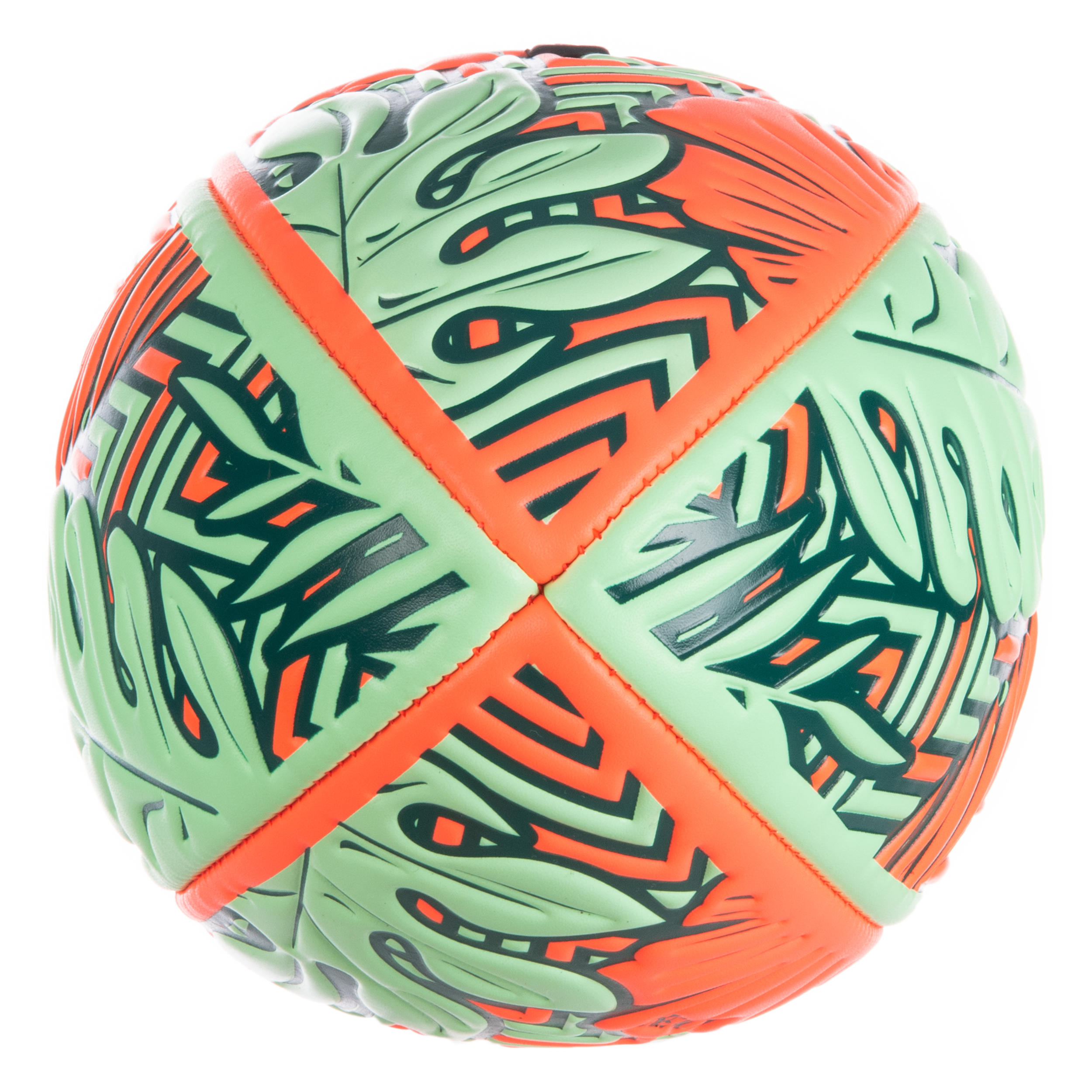 Beach Rugby Ball R100 Midi Tropical Size 1 - Orange/Green 3/6