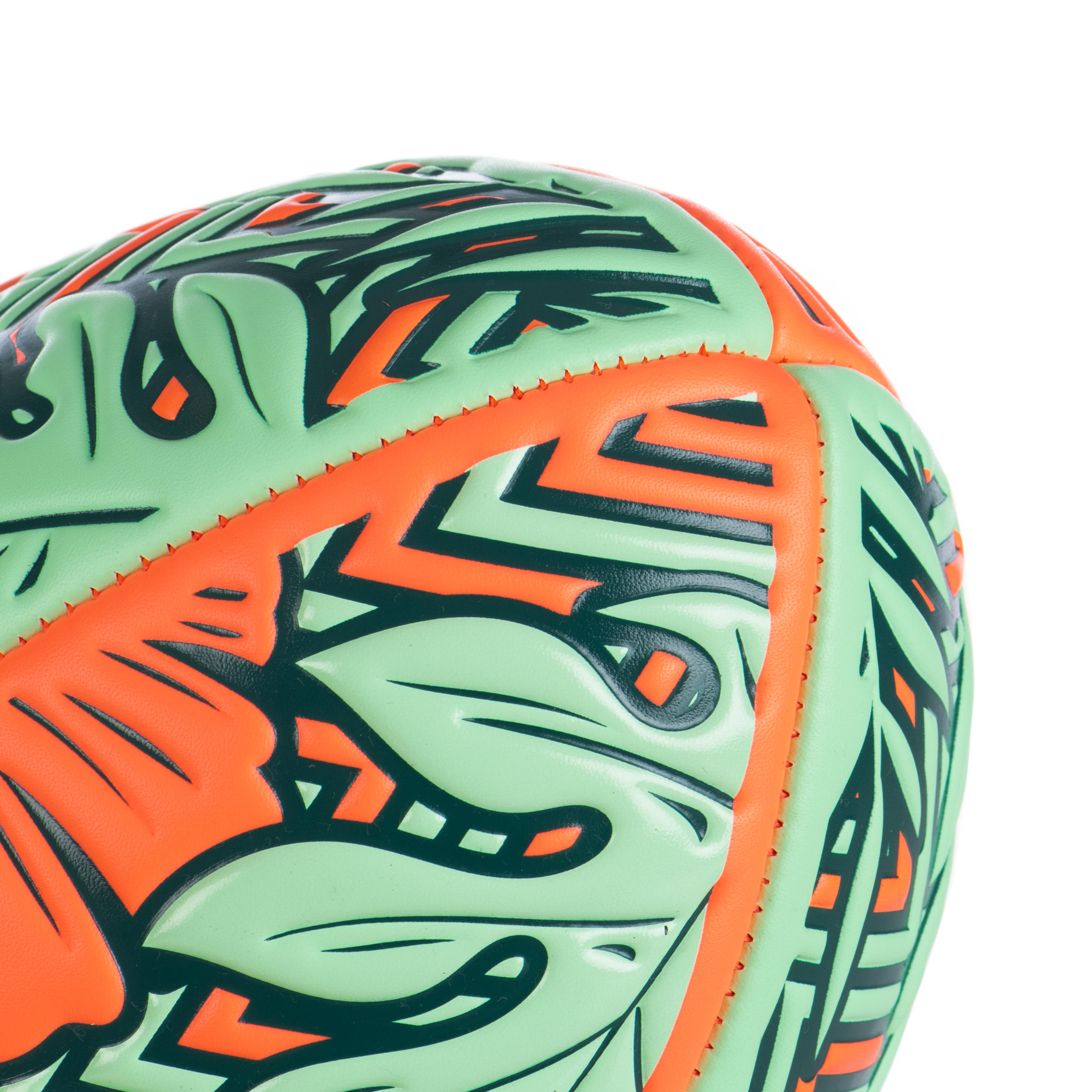 Beach Rugby Ball R100 Midi Tropical Size 1 - Orange/Green 4/6