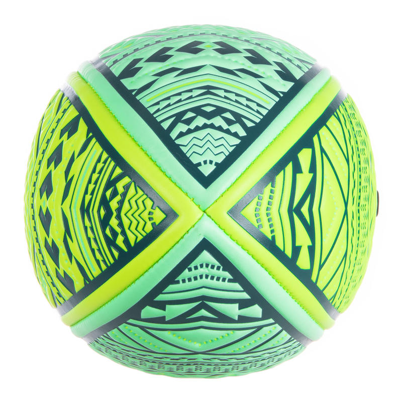 Beach Rugby Ball R100 Midi Maori Yellow/Green Decathlon