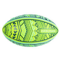 Balón de Rugby Playa Offload R100 Midi Maori Amarillo y Verde