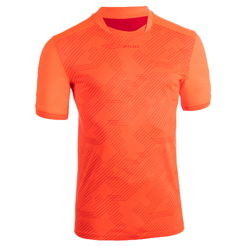 T-shirt manches courtes entraînement de rugby Perf Tee R500 orange