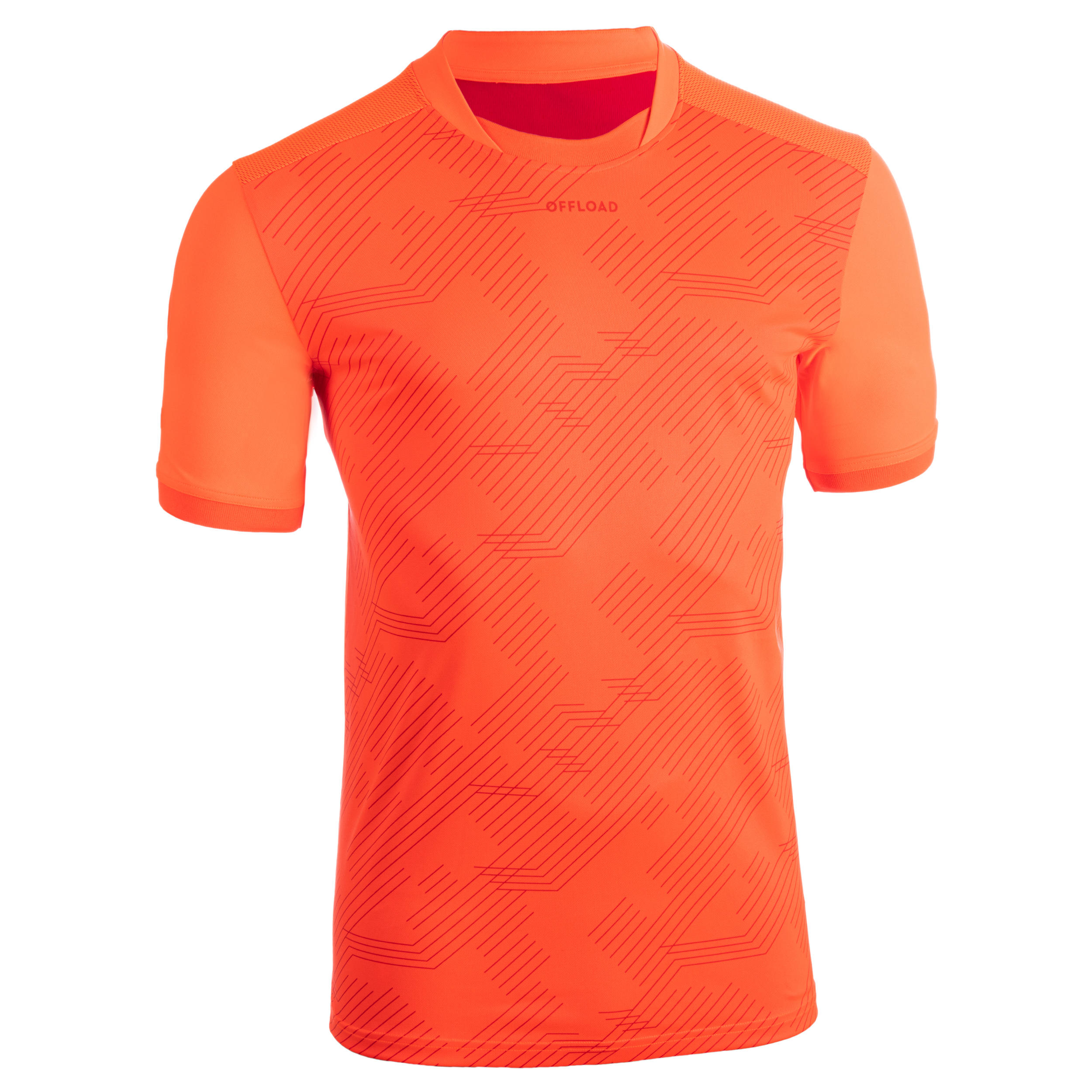OFFLOAD Adult Rugby Short-Sleeved Training T-Shirt Perf Tee R500 - Orange