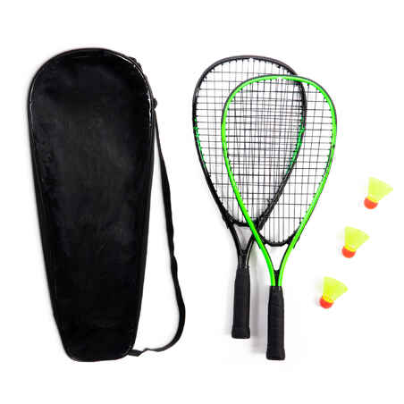 Greitojo badmintono komplektas, 2 raketės ir 3 plunksniukai