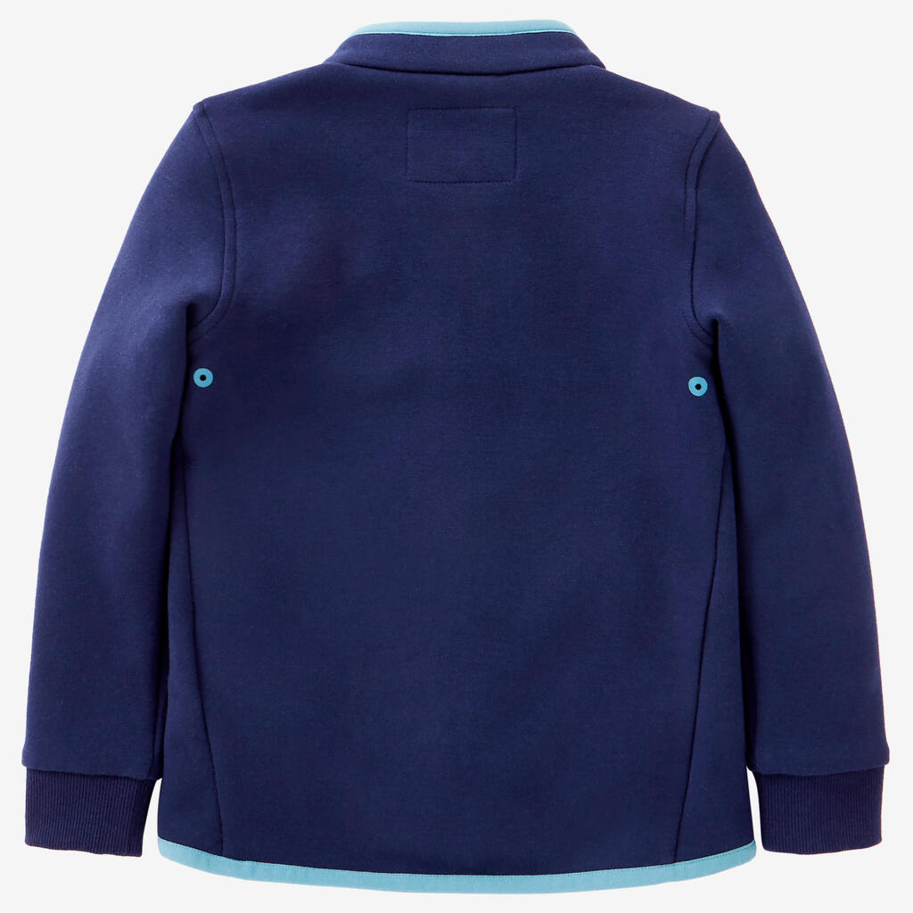 Mergaičių ir berniukų sportinis bluzonas „500“, tamsiai mėlynas