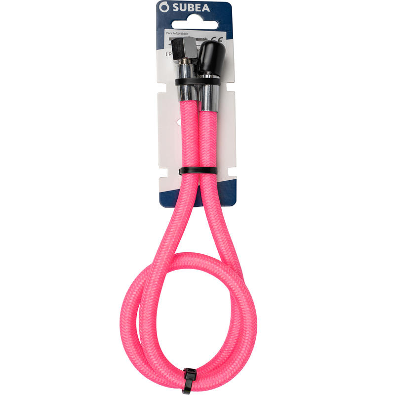 76cm SCD braided Hyperflex SCUBA diving regulator hose neon pink