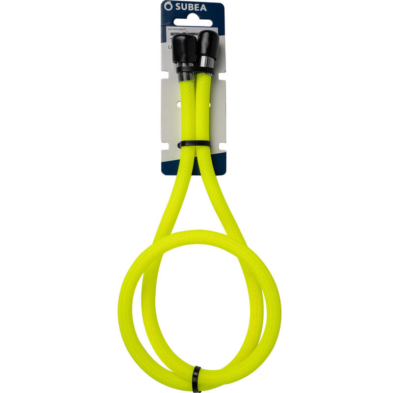 Frusta MP subacquea erogatore emergenza HYPERFLEX nylon trecciato 100 cm giallo fluo 