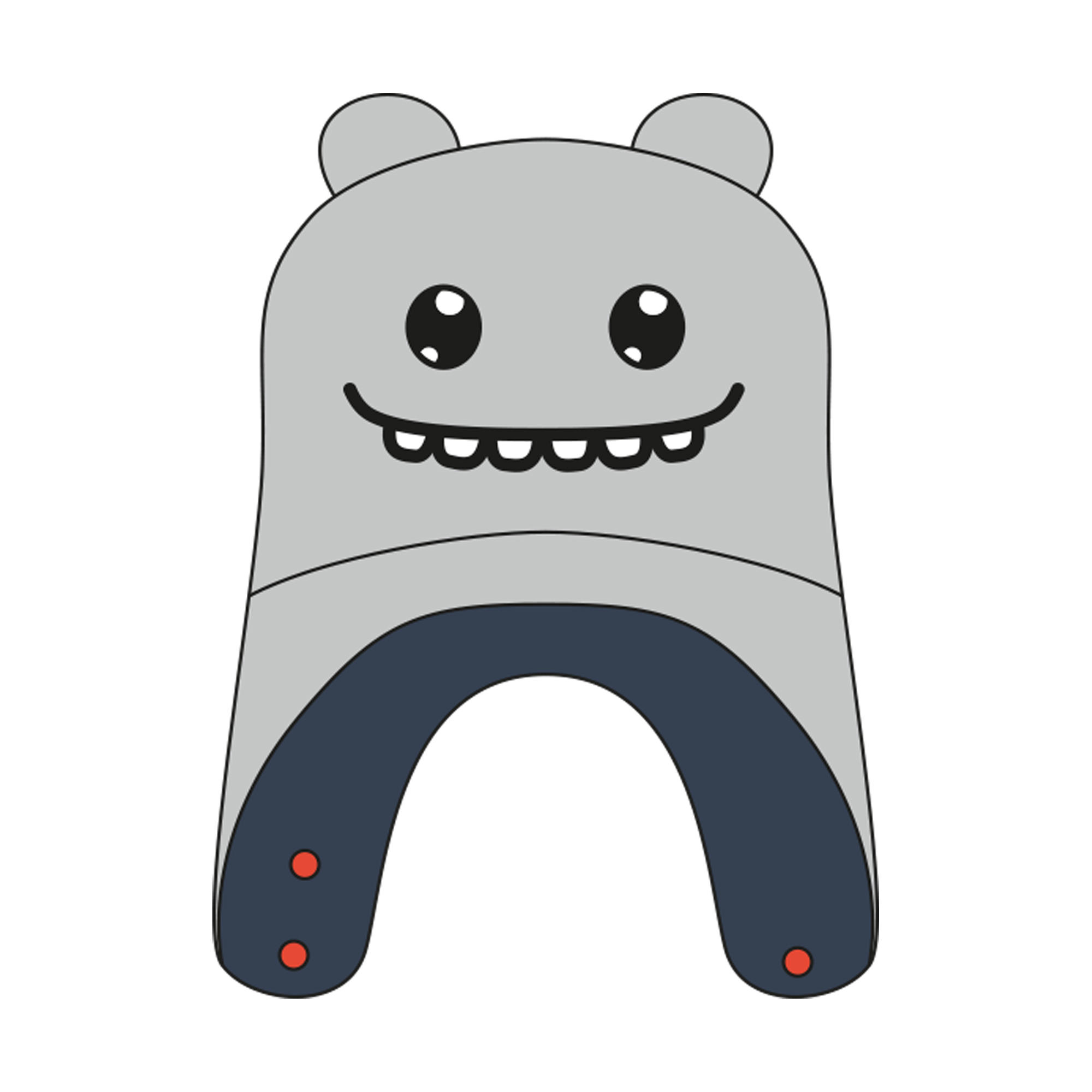 Baby Ski/Sledge Hat - WARM Grey and Blue