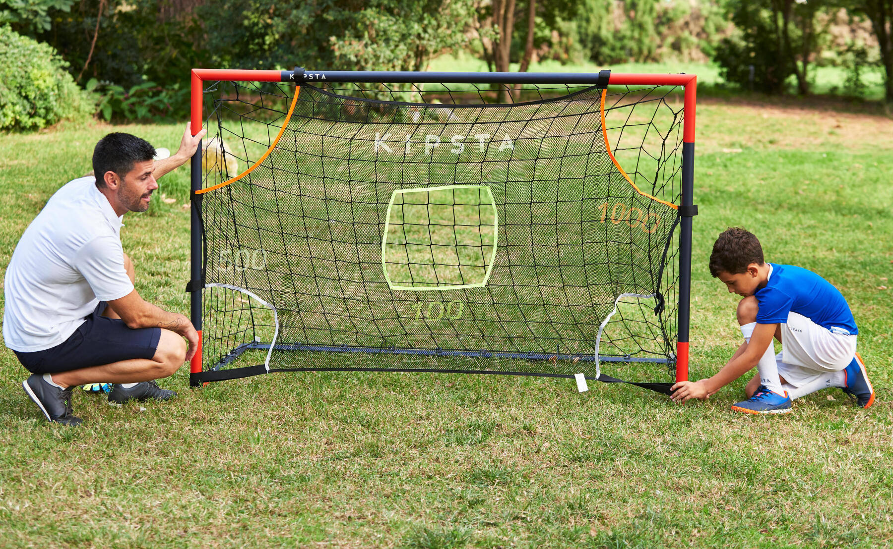 But de foot avec bache d'entrainement