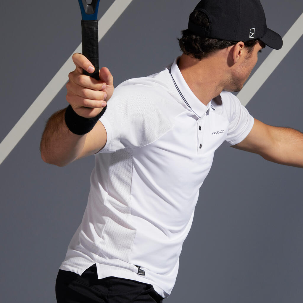 Ανδρική μπλούζα Polo tennis TPO 500 Dry - Λεύκο