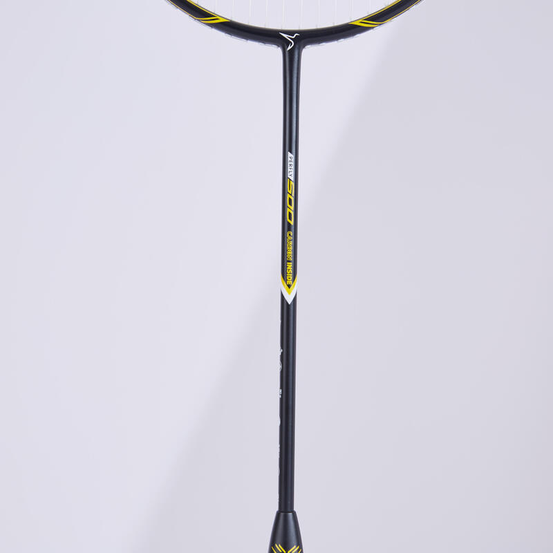 RAQUETE DE BADMINTON BR 500 ADULTO PRETO AMARELO