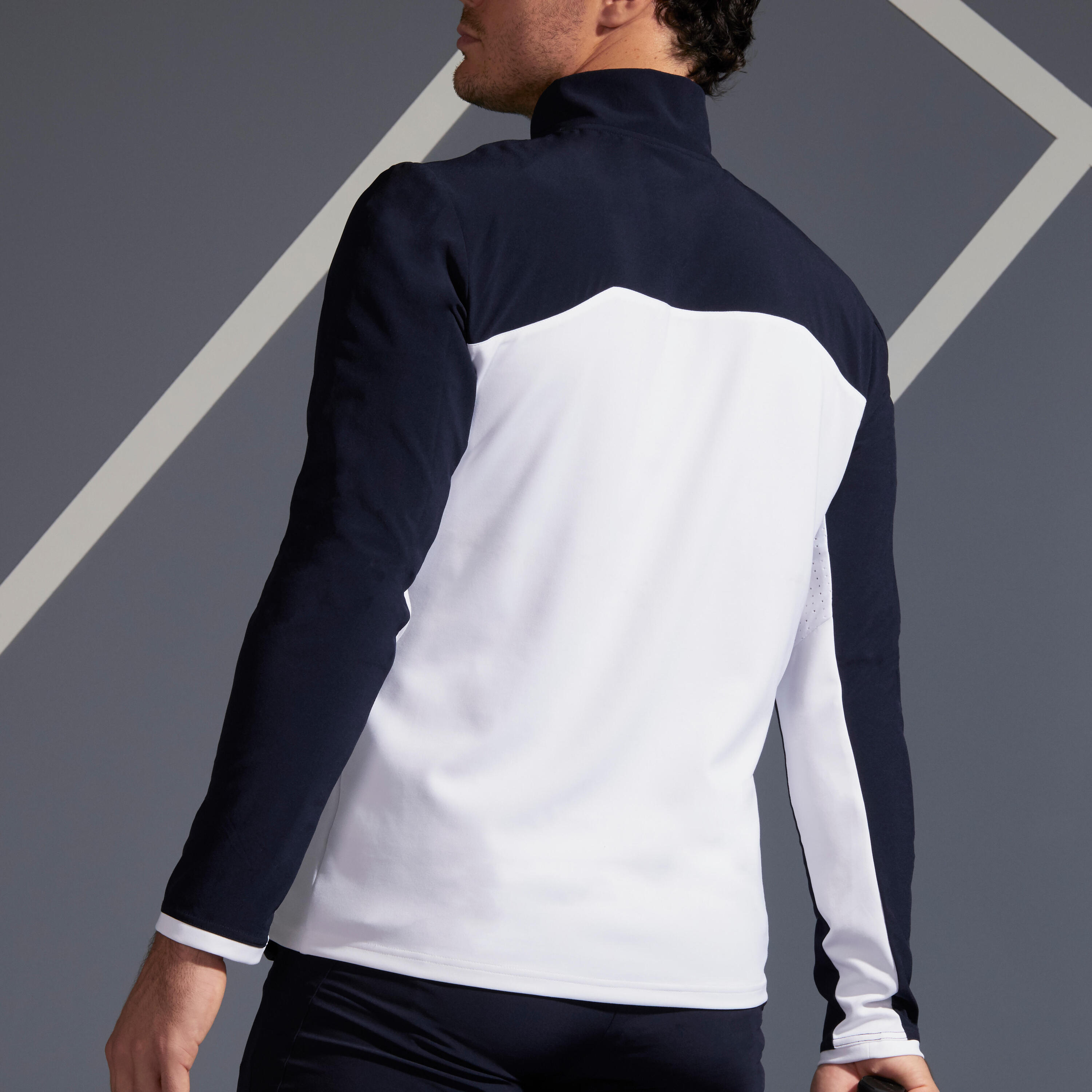 VESTE DE TENNIS HOMME ESSENTIAL BLEU BLANC 3/10