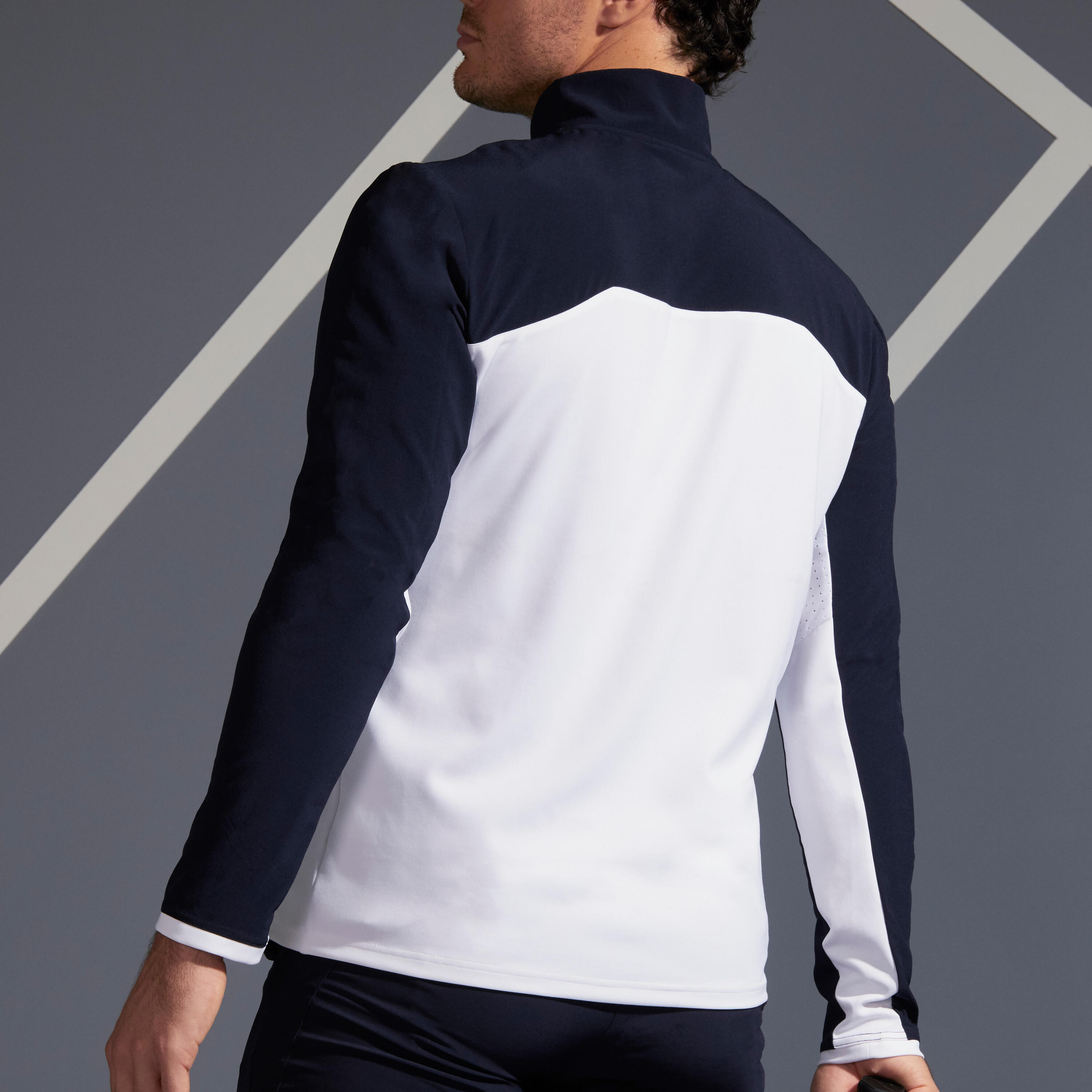 Men's Tennis Jacket Essential - Blue/White 3/10