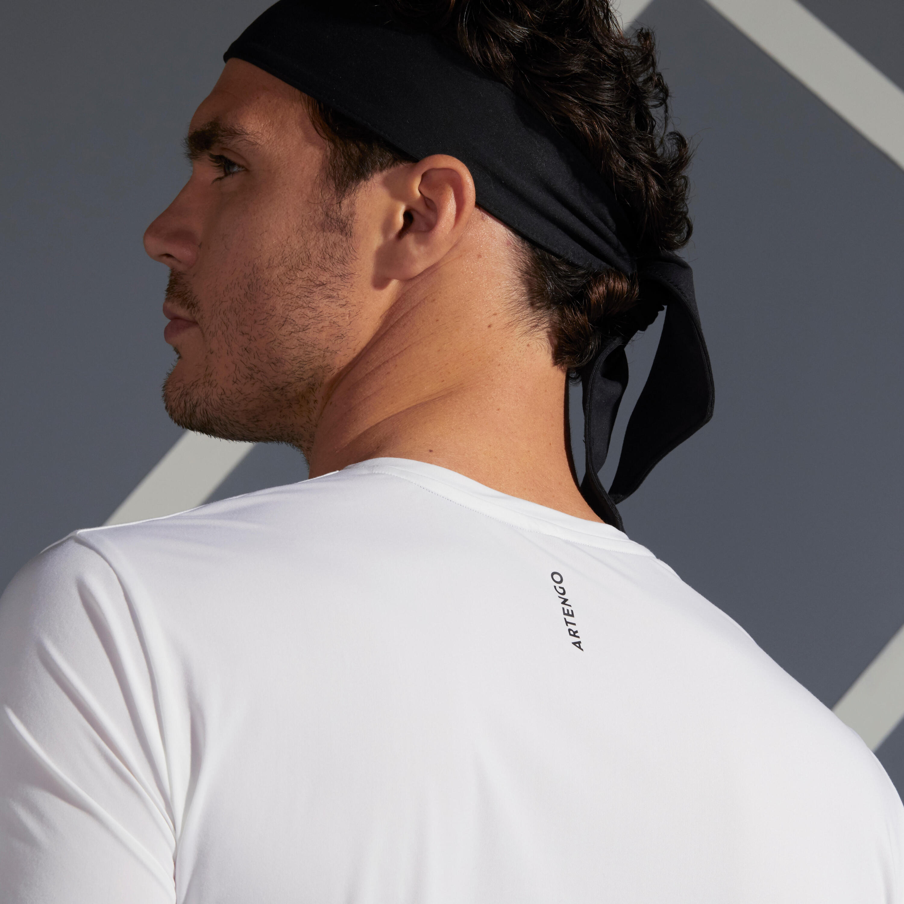 Men's Tennis T-Shirt TTS 900 Light - White/Black 6/12