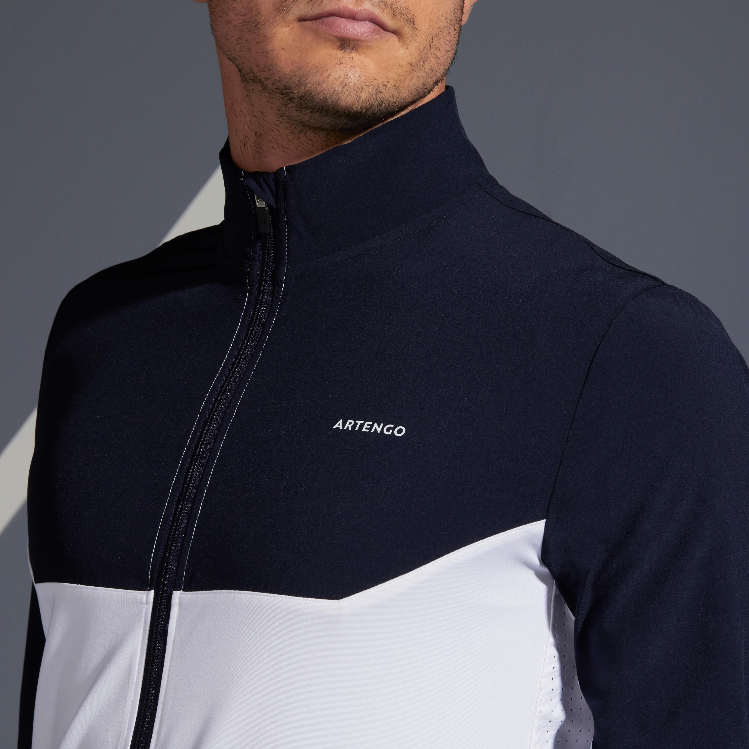 VESTE DE TENNIS HOMME ESSENTIAL BLEU BLANC 4/10